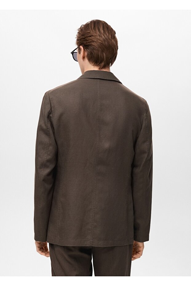 Slim fit keten blazer ceket - 4