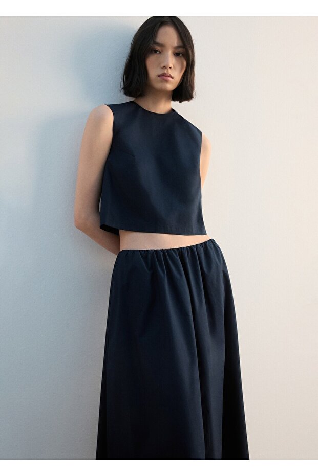 Düğmeli kısa bluz - 1