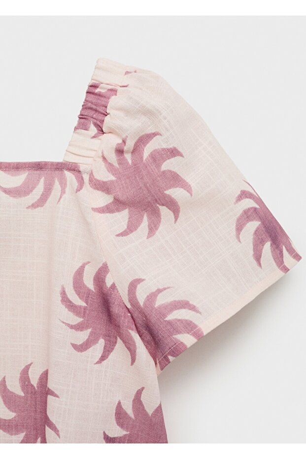 Gemusterte Crop-Bluse - 8