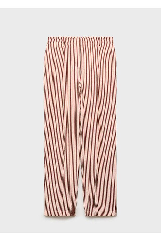 Çizgili pensli pantolon - 3