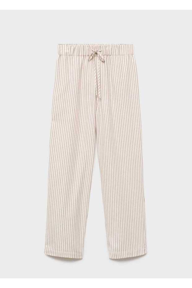 Gewebte gestreifte Flanellhose - 3