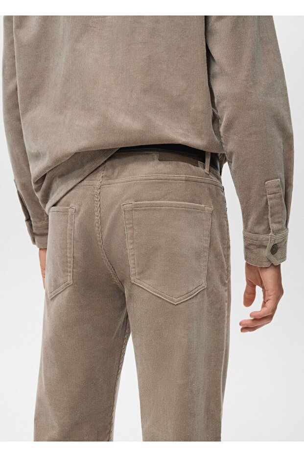 Regular kesim fitilli kadife pantolon - 8