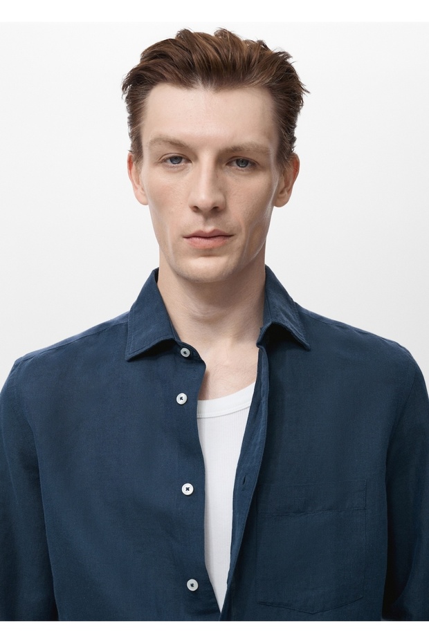 Cepli keten gömlek - 6