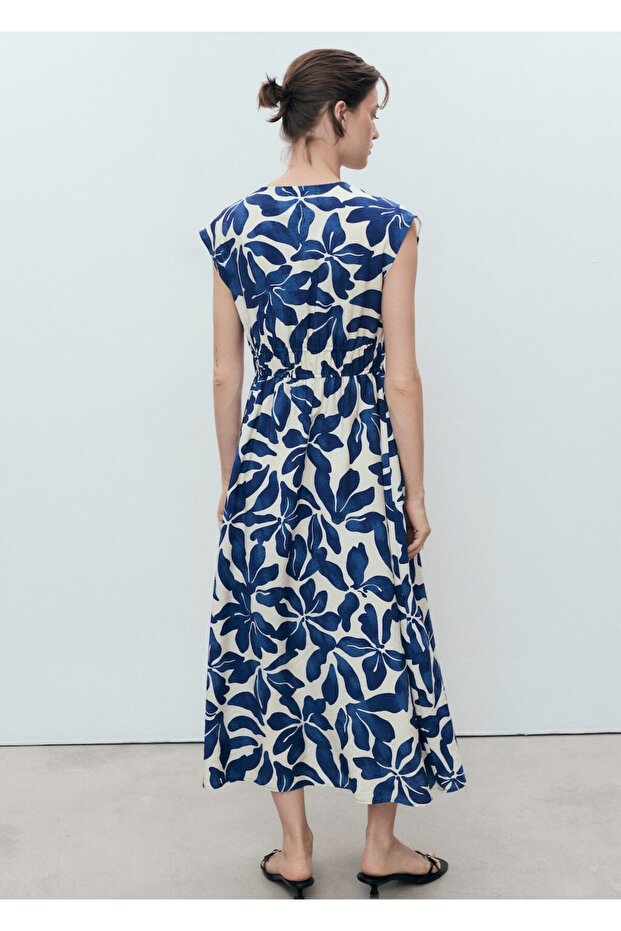 Desenli uzun elbise - 4