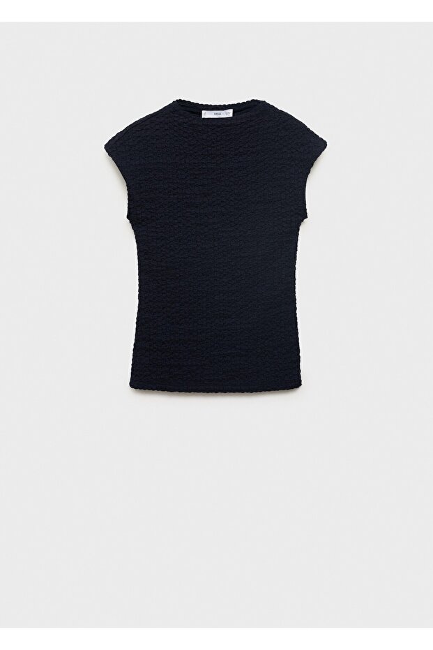 Krep pamuklu bluz - 3