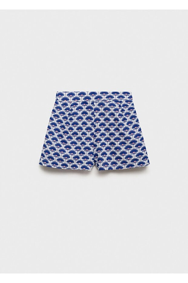 Desenli keten şort - 1