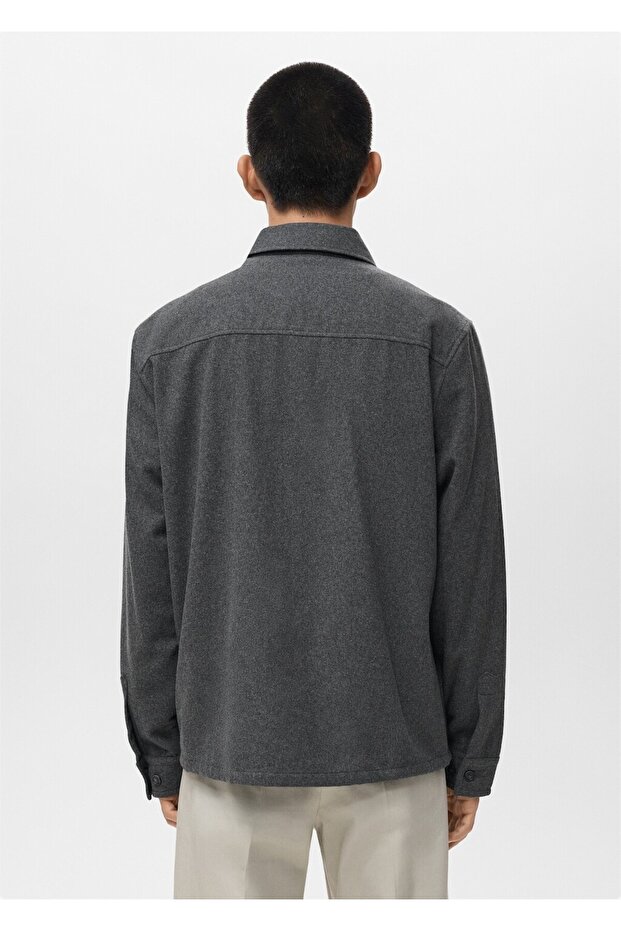 Cepli yün gömlek ceket - 4