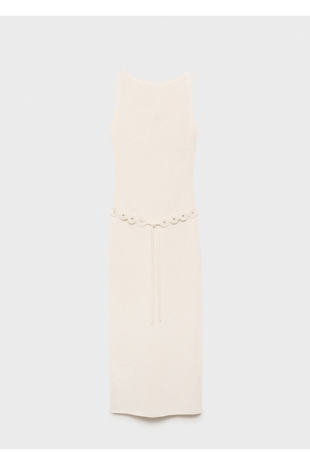 Kemerli örgü elbise - 3