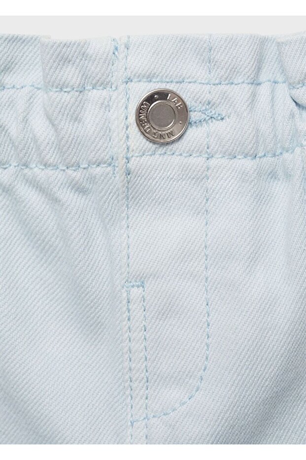 Paperbag denim şort - 4