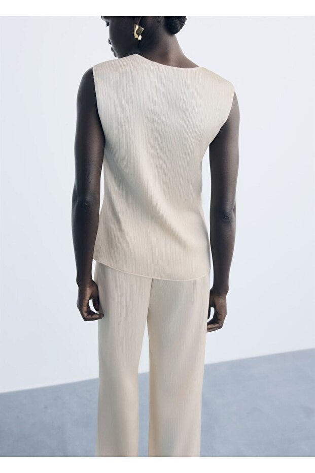 Pileli triko bluz - 4