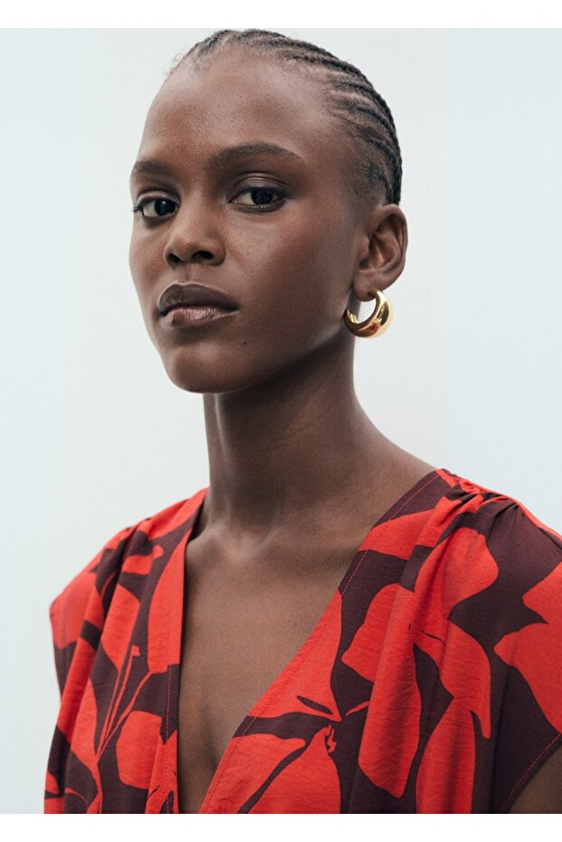 Desenli uzun elbise - 6