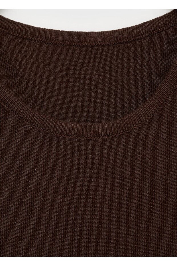 Halter yaka triko elbise - 8