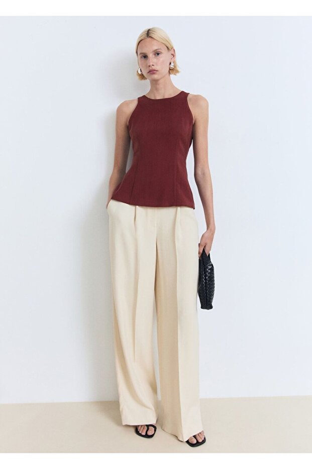 Halter Yaka Evaze Bluz - 2