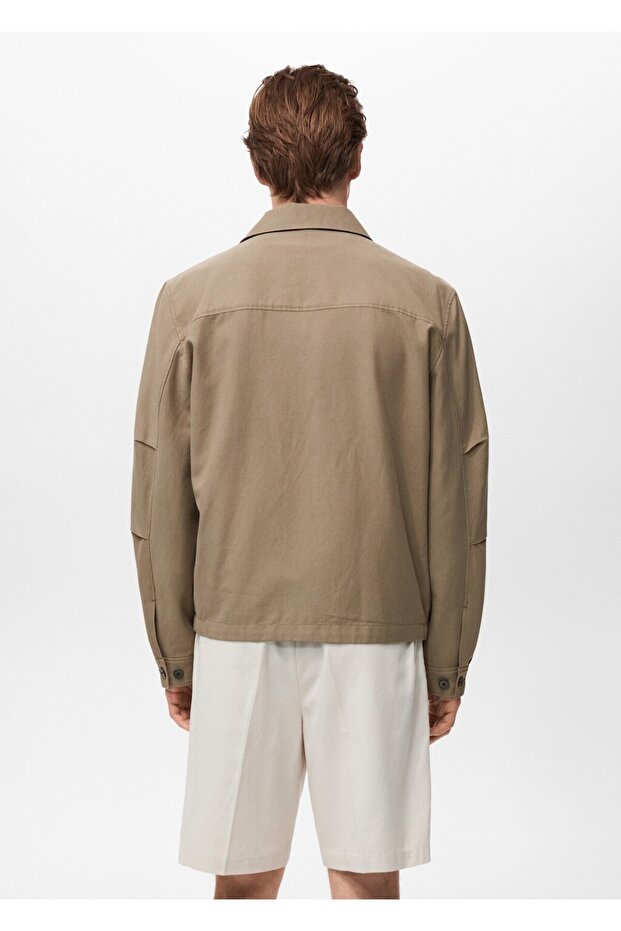 Dökümlü desenli gömlek - 4