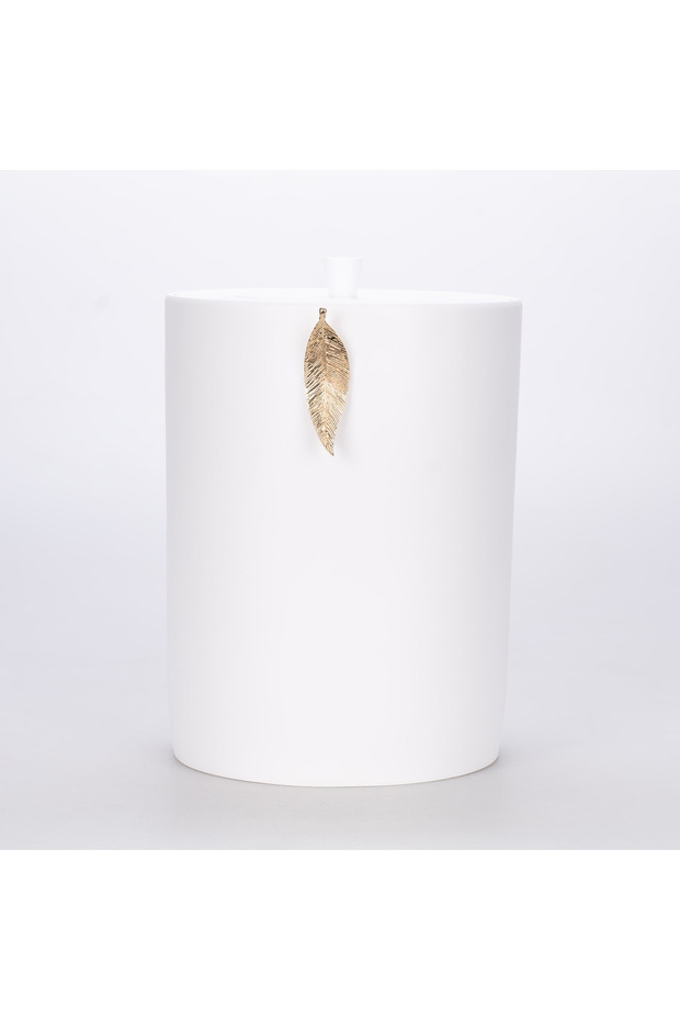 Leaf Çöp Kovası Beyaz Altın - 1