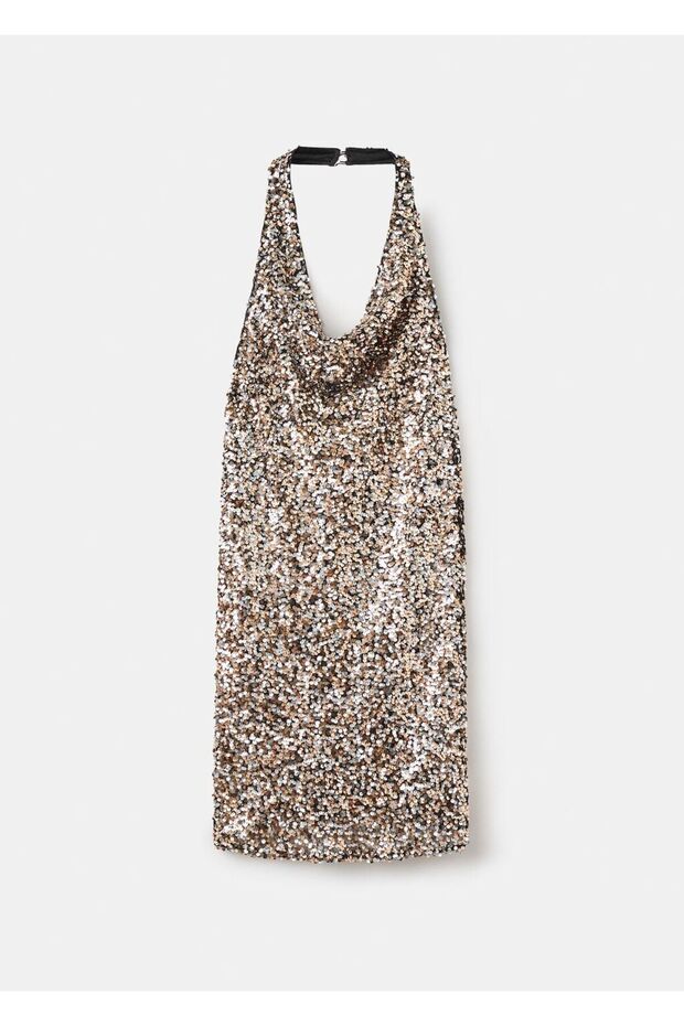 Sırtı açık pullu elbise - 3