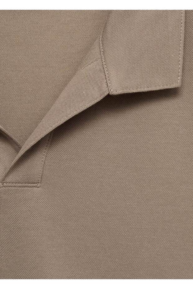 Pamuklu pike polo gömlek - 8