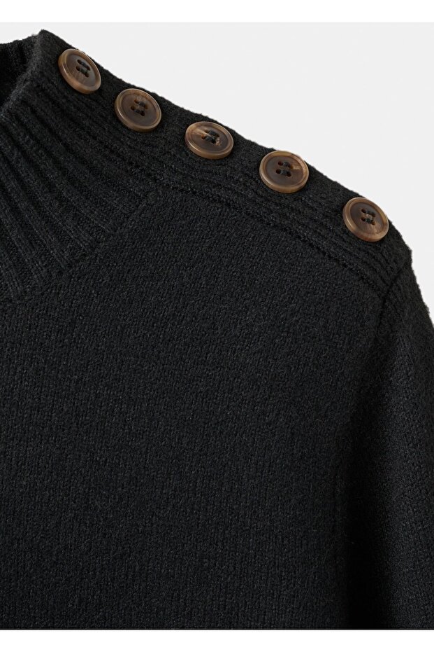 Düğmeli triko elbise - 8