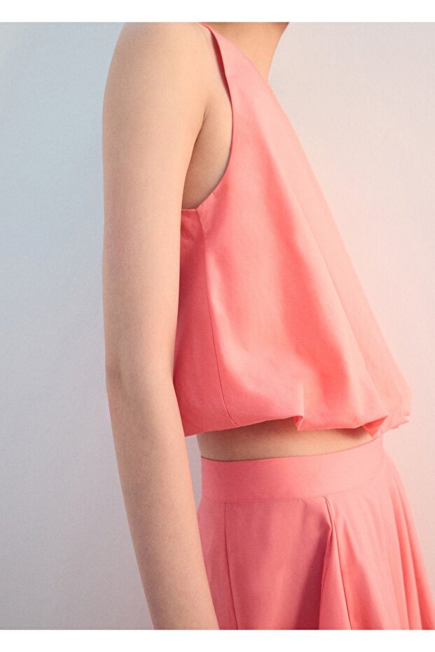 Pamuklu evaze bluz - 1