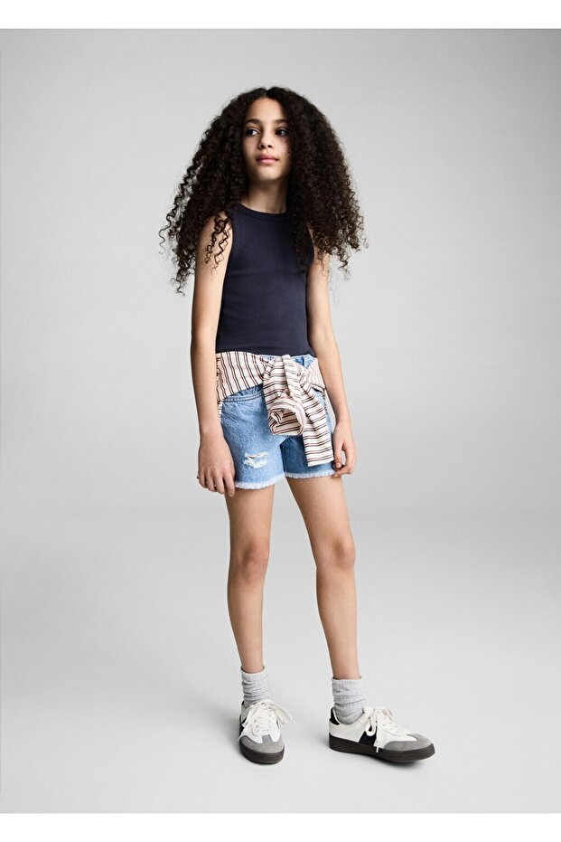 Triko cropped bluz - 2