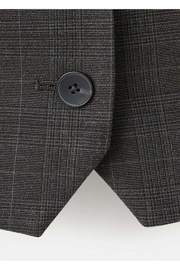 Kareli kumaş yelek - 5