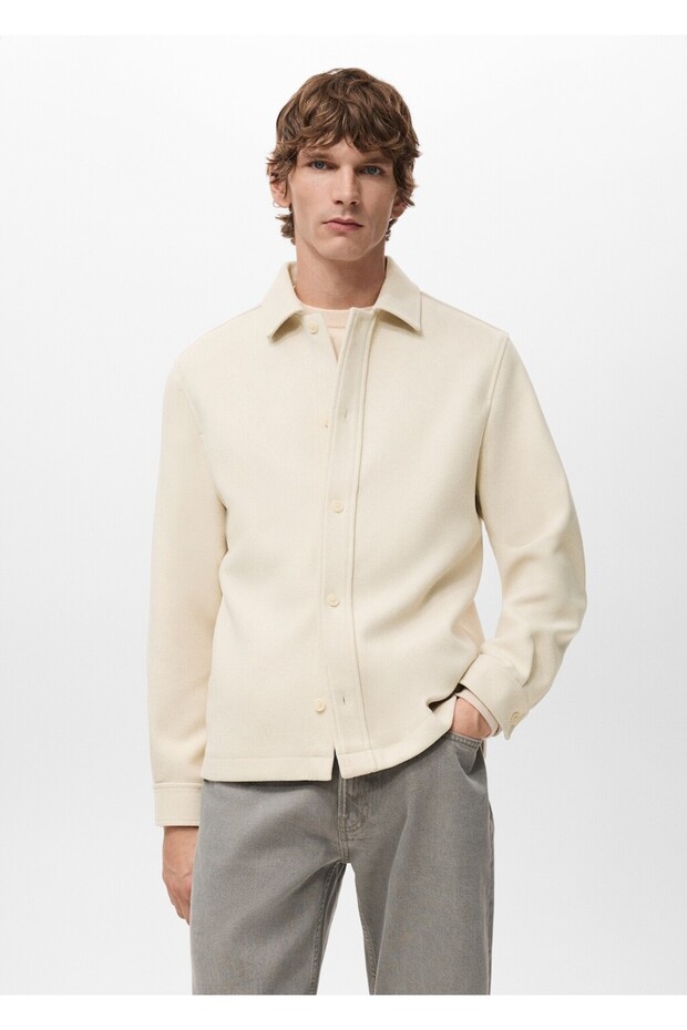 Düğmeli flanel gömlek ceket - 1