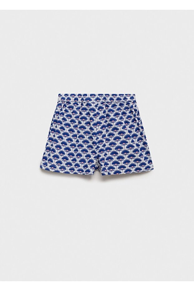 Desenli keten şort - 2
