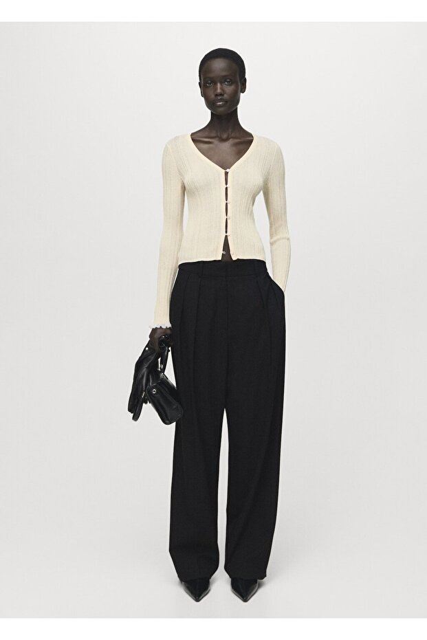 Kontrast biyeli hırka - 2