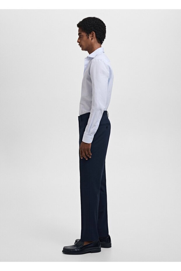 Slim fit ince çizgili gömlek - 7