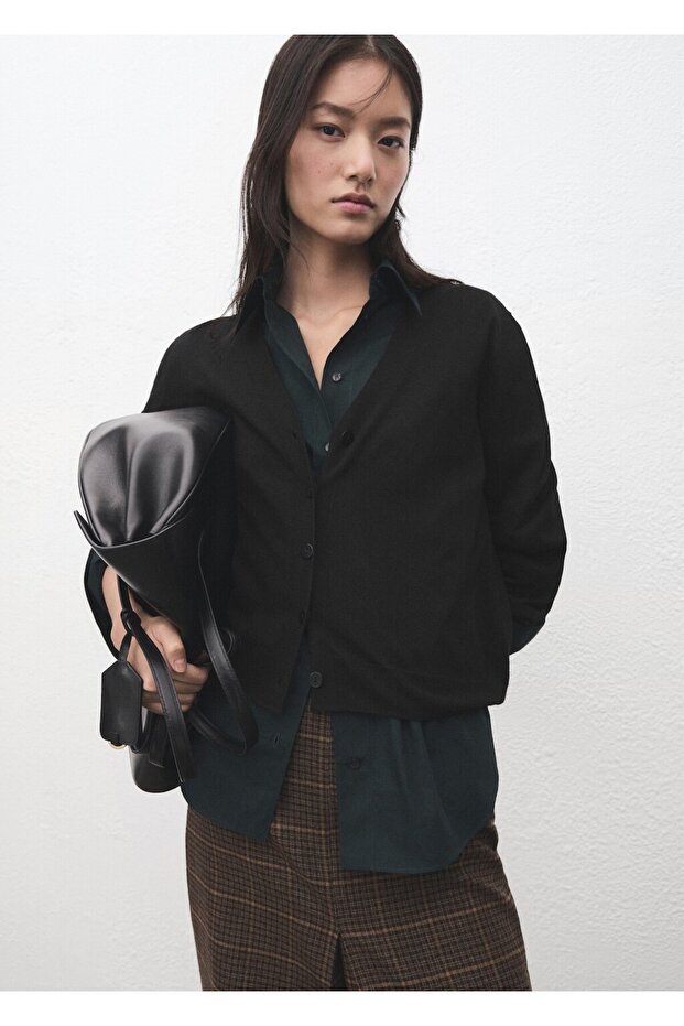 V yaka triko hırka - 1