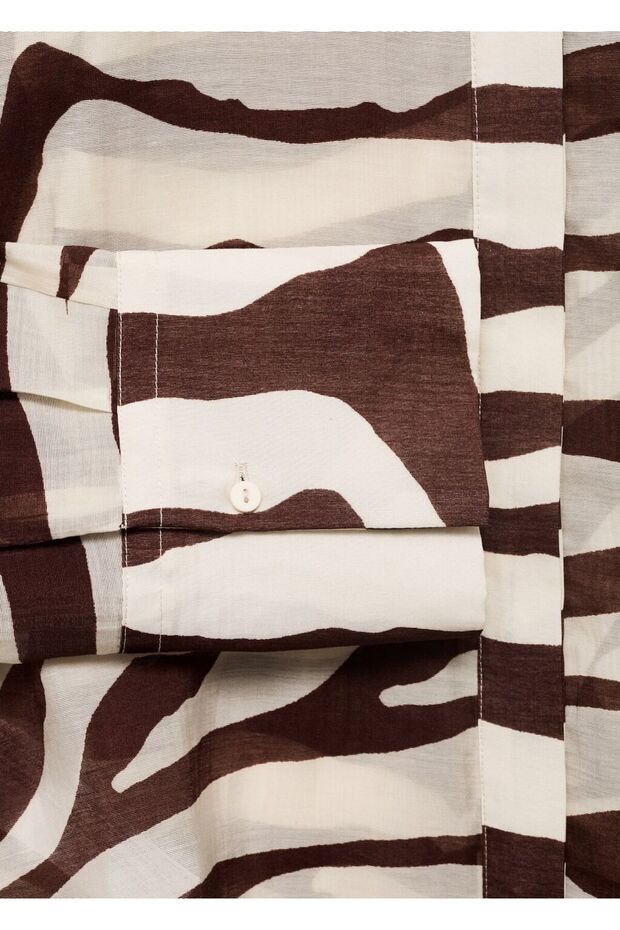 Zebra desenli dökümlü gömlek - 5