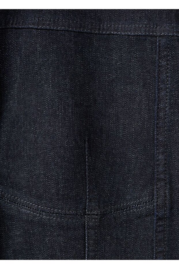 Dikişli kot gömlek - 5