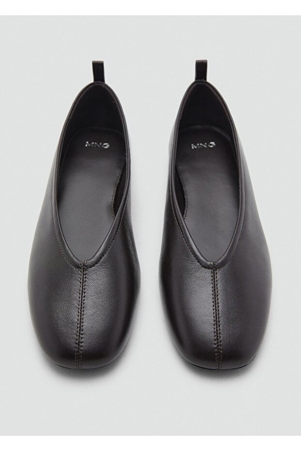 Düz tabanlı deri ayakkabı - 4