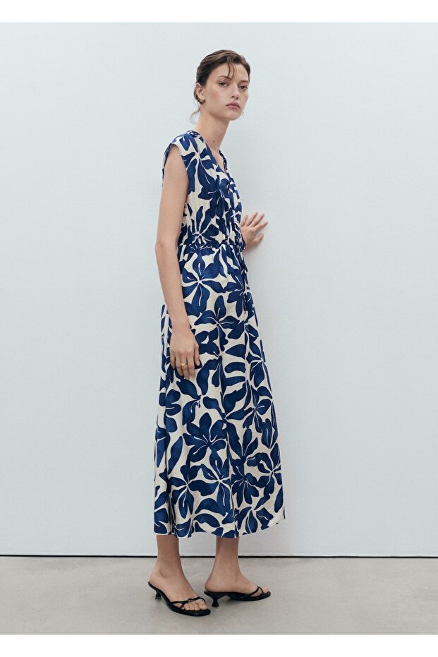 Desenli uzun elbise - 2