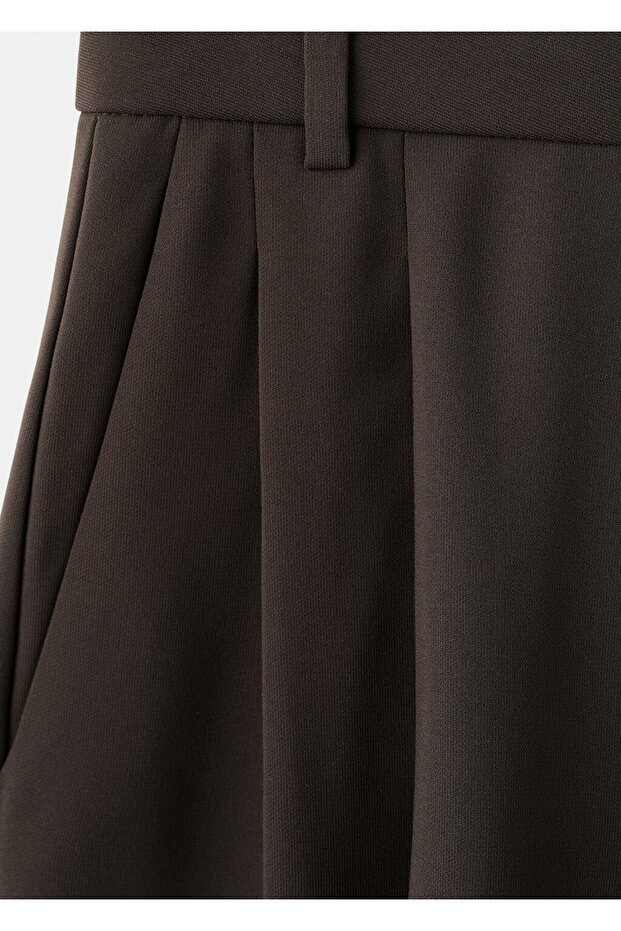 Orta bel düz kesim bermuda şort - 5