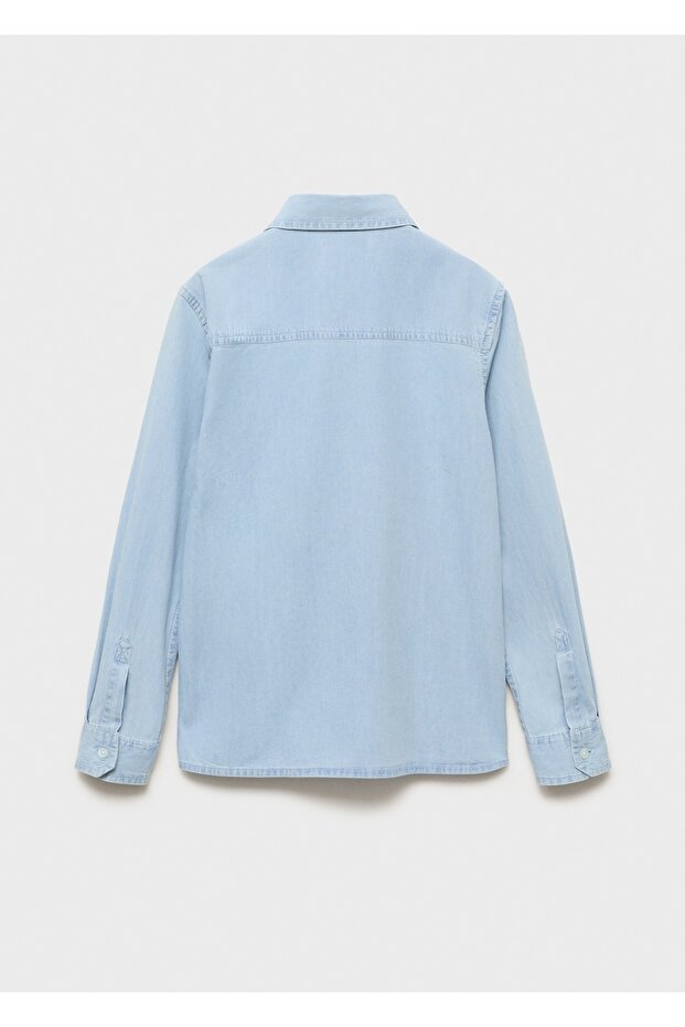 Pamuklu denim gömlek - 3