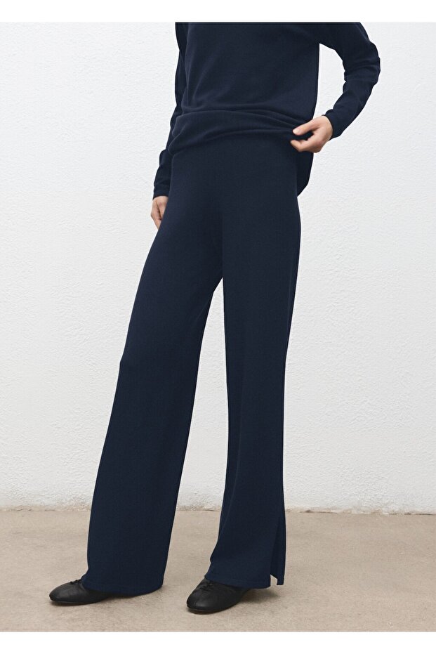 Pamuklu keten triko pantolon - 1