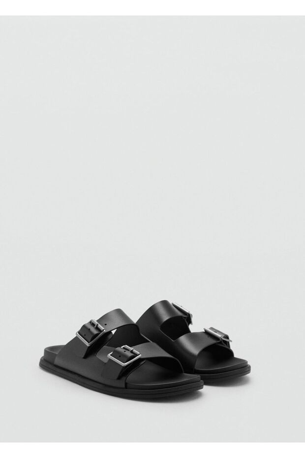 Tokalı deri sandalet - 1