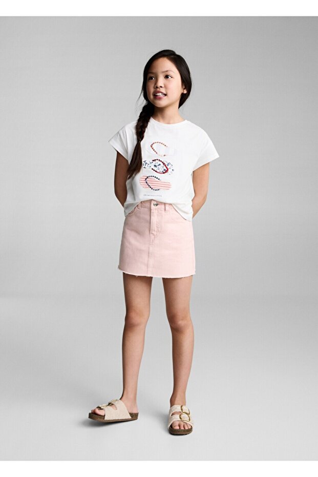 Dikişsiz denim etek - 2