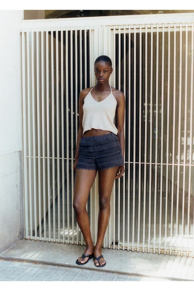 Kroşe volanlı şort - 6