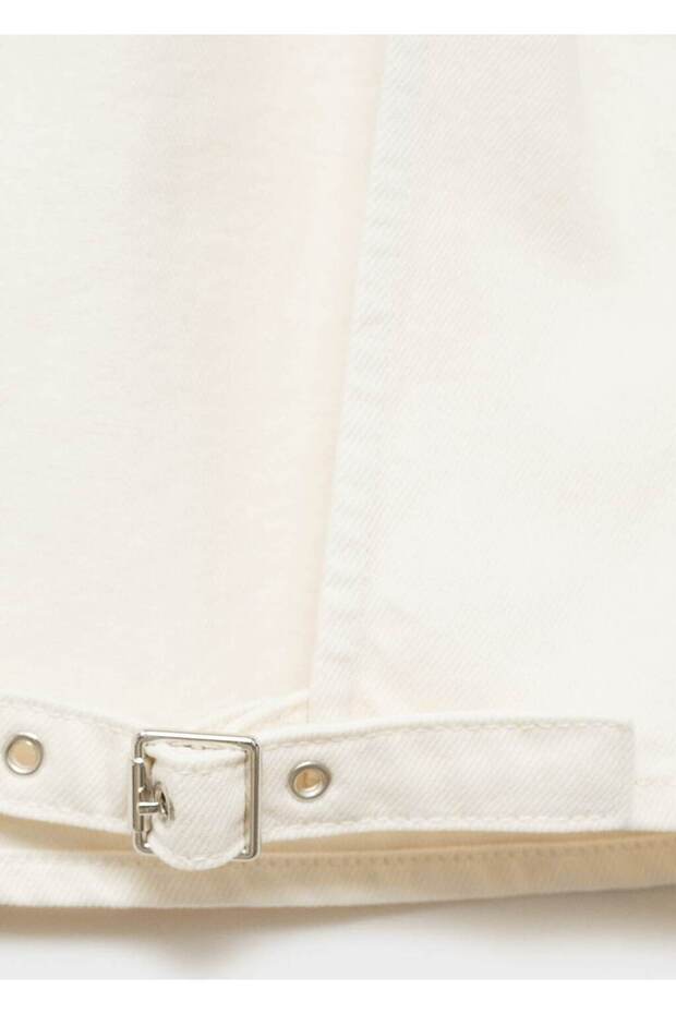 Tokalı denim crop bluz - 5