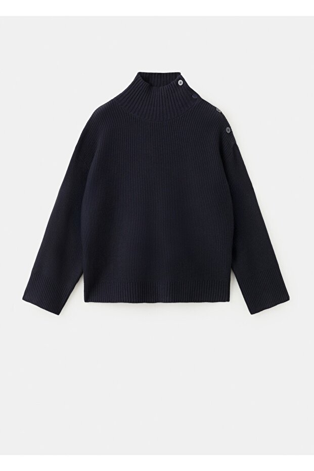 Perkins yaka düğmeli kazak - 3