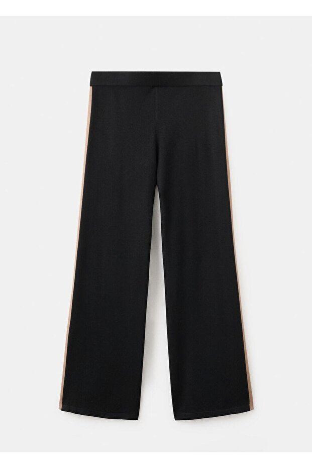 Kontrast çizgili triko pantolon - 3