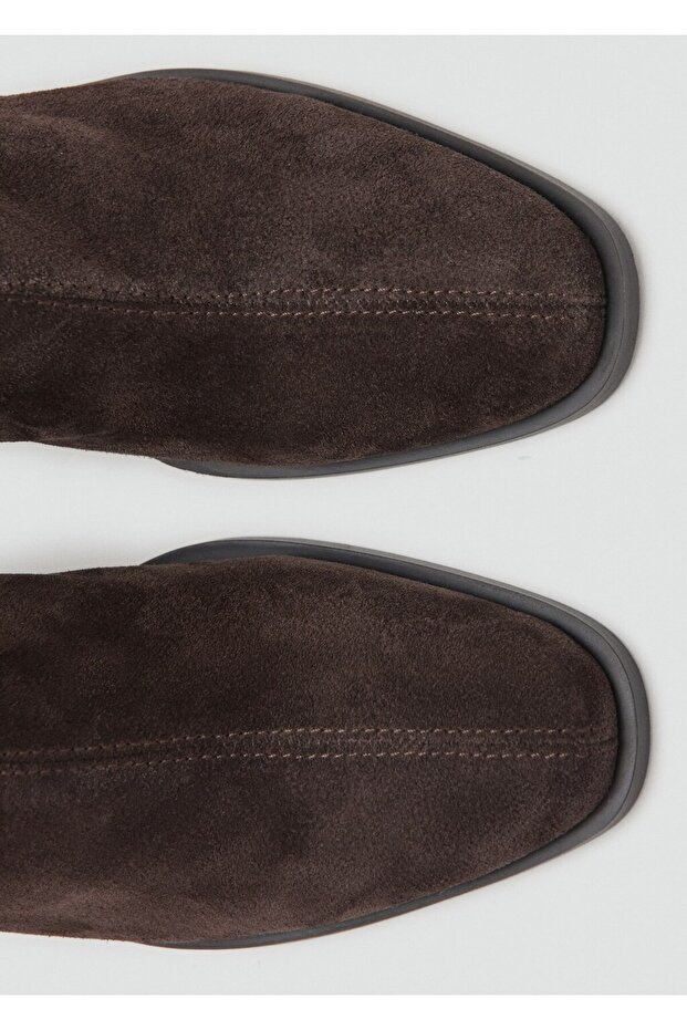 Blok topuklu süet bilekte bot - 5