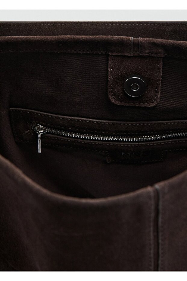 Süet shopper çanta - 4