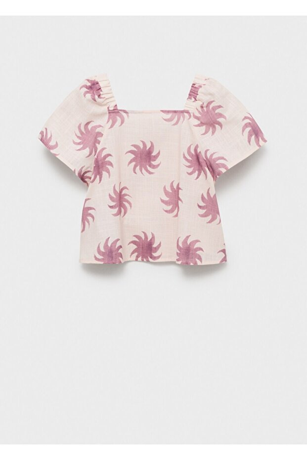 Gemusterte Crop-Bluse - 3