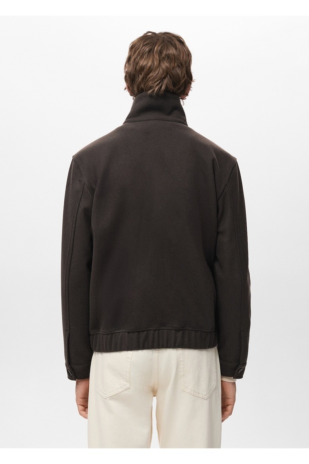 Fermuarlı yün ceket - 4