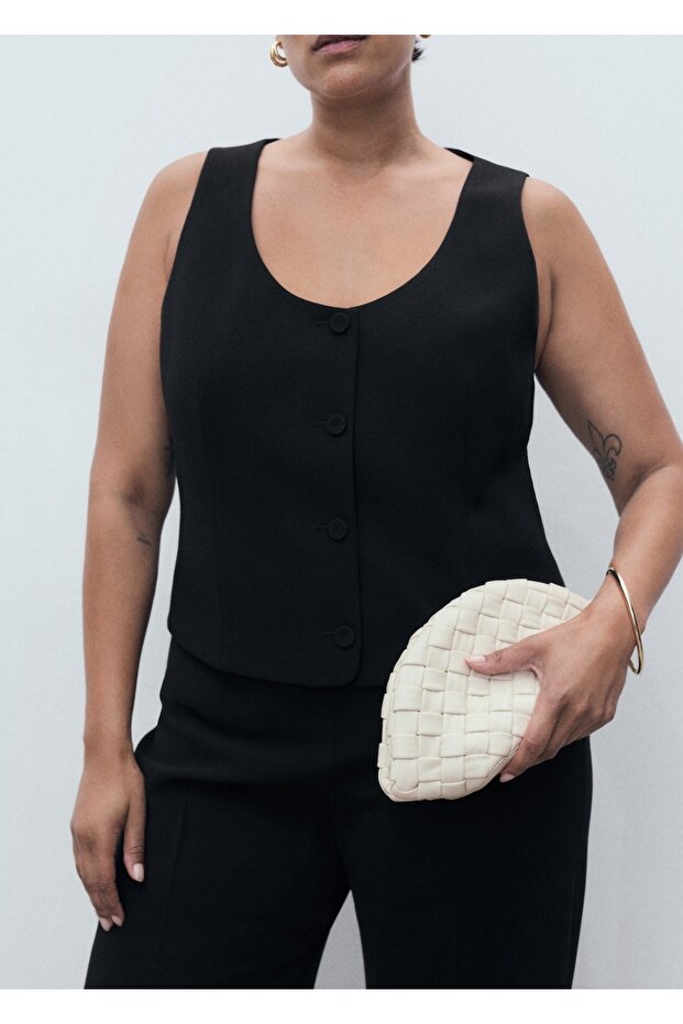 Düğmeli takım yelek - 8