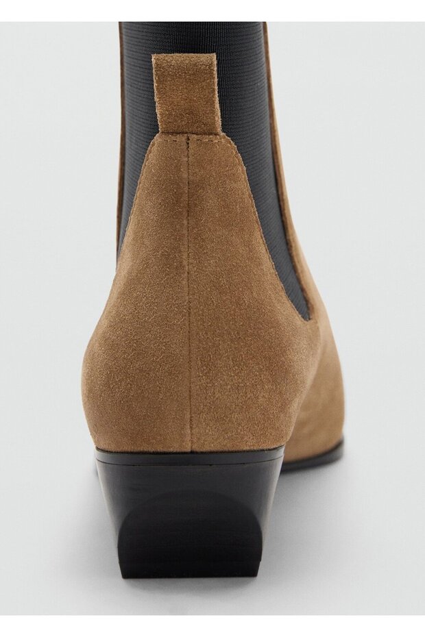 Topuklu süet yarım bot - 5