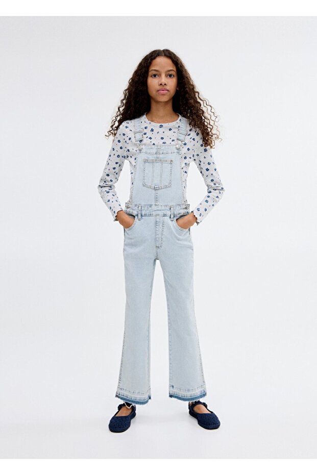 Pamuklu denim tulum - 2